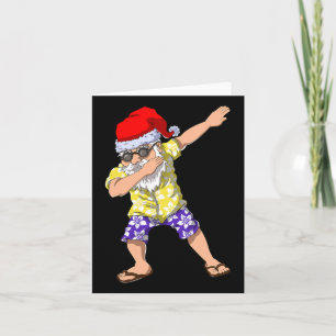 Cartão Papai Noel havaiano fazendo Dabbing Natal em julho