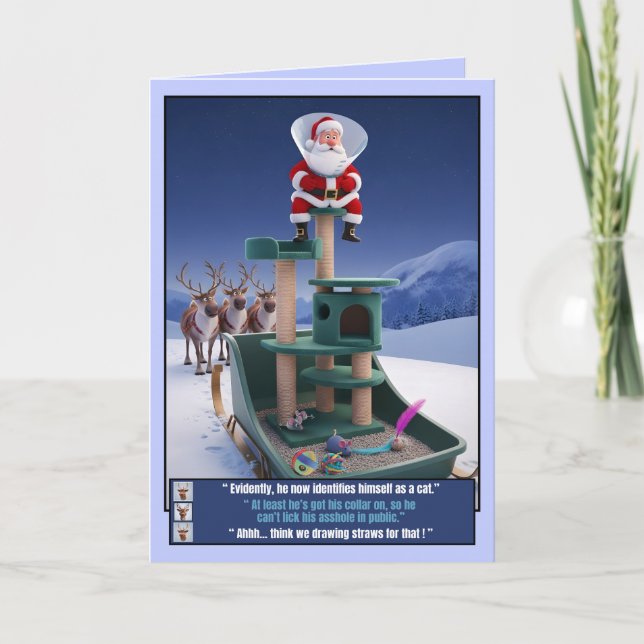 Cartão Papai Noel hilário (Frente)