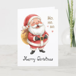 Cartão Papai Noel Ho Ho Ho & cumprimento caprichoso