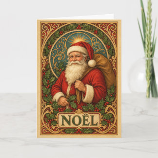 Cartão Papai Noel Inspirado no Art Nouveau