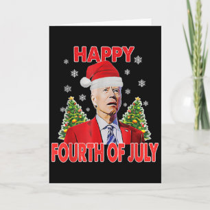 Cartão Papai Noel Joe Biden Feliz 4 de Julho Divertido Na