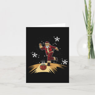 Cartão Papai Noel Jogando Boliche - Presente de Natal Par