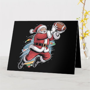 Cartão Papai Noel Jogando Futebol Americano Natal 