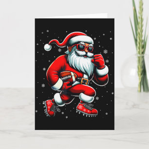 Cartão Papai Noel Jogando Futebol Homens Meninos Futebol