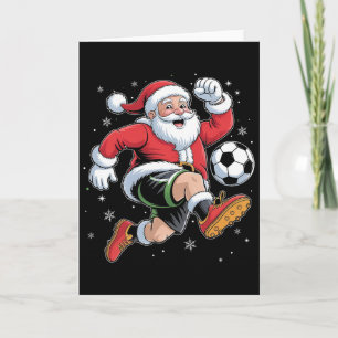 Cartão Papai Noel Jogando Futebol Natal Meninos Masculino
