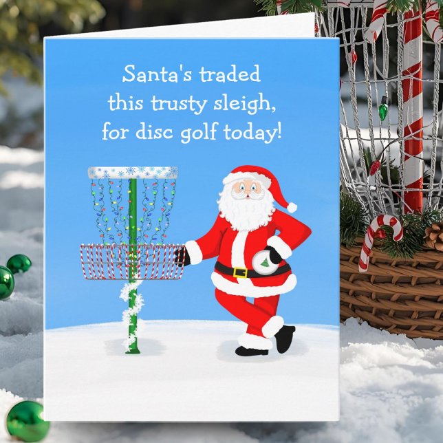 Cartão Papai Noel Jogando Golfe Discado (Criador carregado)