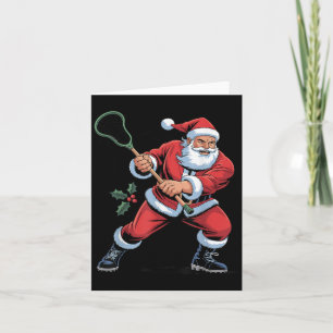 Cartão Papai Noel Jogando Lacrosse Férias Engraçadas Nata