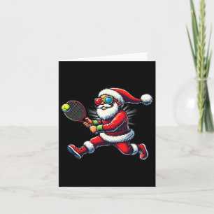 Cartão Papai Noel Jogando Tênis Jogo Raquete de Ténis Chr
