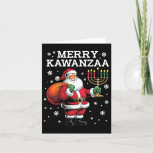 Cartão Papai Noel Kwanzaa Sete Velas Afro Americano Afro