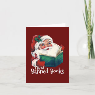 Cartão Papai Noel Lê Livros Proibidos