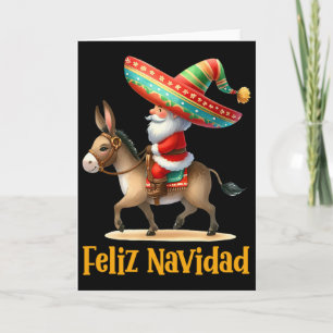Cartão Papai Noel Mexicano Montado em Burro Natal Navidad