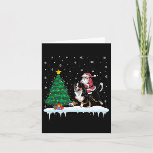 Cartão Papai Noel Montado em Meninos Meninas Cão de Monta
