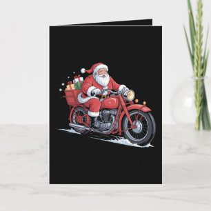 Cartão Papai Noel Motociclista de Natal