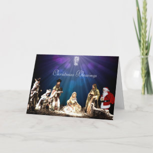 Cartão Papai Noel na Natividade