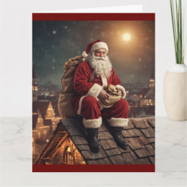 Cartão Papai Noel no Telhado