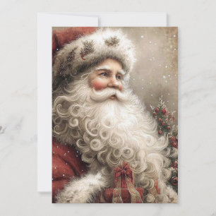 Cartão Papai Noel Nostálgico Feliz Natal Flat