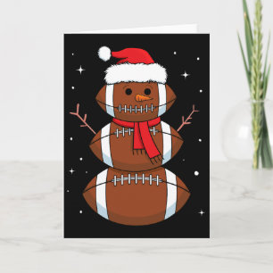 Cartão Papai Noel Pé de Futebol Homem de Neve Esportes Ca