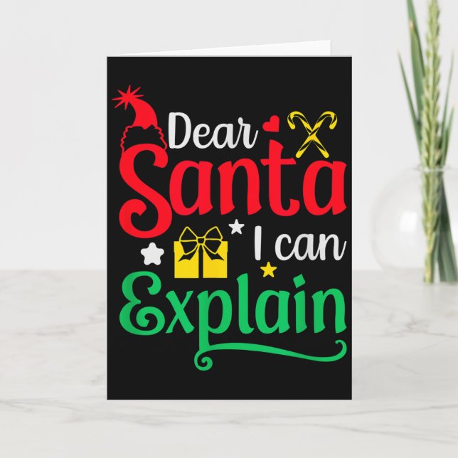 Cartão Papai Noel Querido Posso Explicar Piada De Natal  (Frente)
