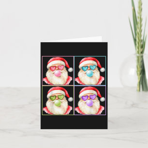 Cartão Papai Noel Retro Soprando Chiclete P Arte Sungles 