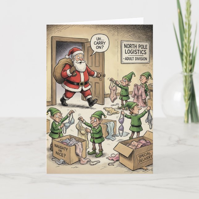 Cartão Papai Noel Sabe 'O Segredo' (Frente)