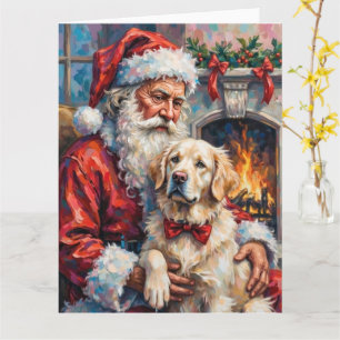 Cartão Papai Noel segurando a arte de Natal do Grande Pir