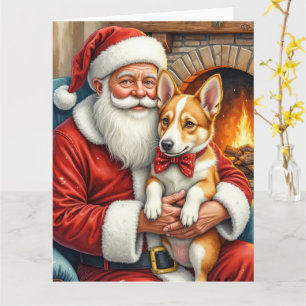 Cartão Papai Noel segurando Australian Cattle Dog de Nata