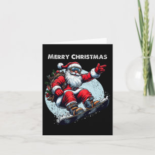 Cartão Papai Noel Snowboard Feliz Natal Inverno Ho