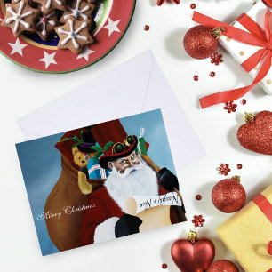 Cartão Papai Noel Steampunk Vitoriano Fantasia de Natal A