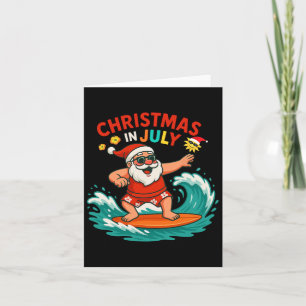 Cartão Papai Noel Surfing Beach No Julho Men Wo