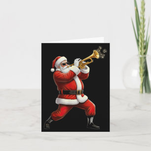 Cartão Papai Noel Trombeta Divertida Gráfico de Natal Toc
