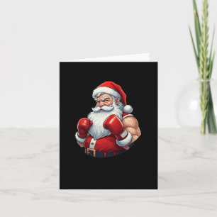 Cartão Papai Noel um Boxeador Natal Divertido de Boxe Ho 