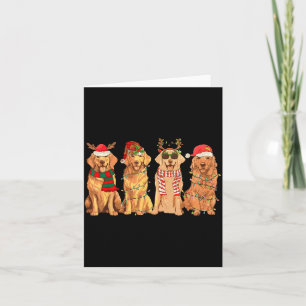 Cartão Papai Noel Vintage Engraçado Cães Retriever Dourad