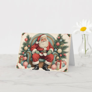 Cartão Papai Noel Vintage Feliz Natal