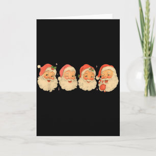 Cartão Papai Noel Vintage Fofo Alegre Natal Feliz Mulhere