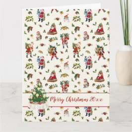Cartão Papai Noel Vintage Personalizado Natal