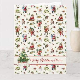 Cartão Papai Noel Vintage Personalizado Natal