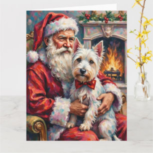 Cartão Papai Noel West Highland White Terrier Natal