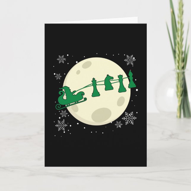 Cartão Papai Noel Xadrez - Peça de Xadrez Rena (Frente)