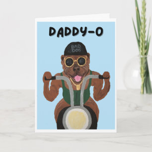 Cartão Papai-O Feliz Aniversário Pit Bull Motoqueiro