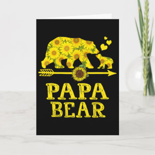 Cartão Papai Urso Girassol Dia dos Pais Papai e Vô