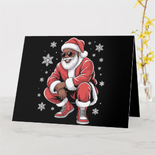 Cartão Papais noeis Afro-Americanos do Natal Pajama Xmas