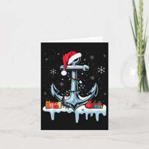 Cartão Papais noeis Anchor Legal das Luzes de Natal Barco