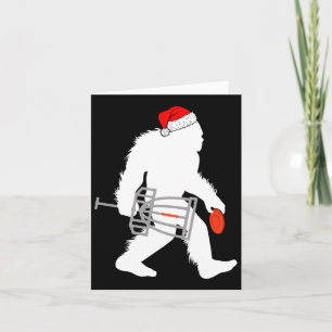 Cartão Papais noeis Bigfoot Disco Golf Disco Natal Golfer