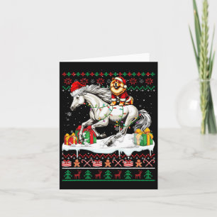 Cartão Papais noeis Chow Chow Riding Horse Christmas Swea