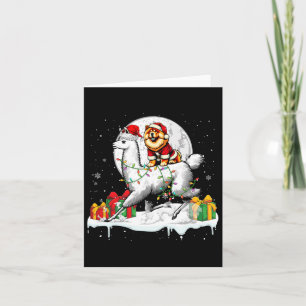 Cartão Papais noeis Chow Chow Riding Llama Christmas Owne