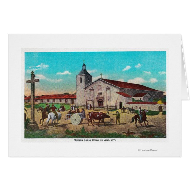 Cartão Papais noeis da Missão Clara de AsisSanta Clara, C (Frente Horizontal)