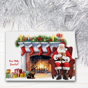 Cartão Papais noeis Dachshund Dog Natal