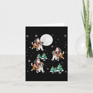 Cartão Papais noeis de Árvore do Natal Santo Bernard Dog 