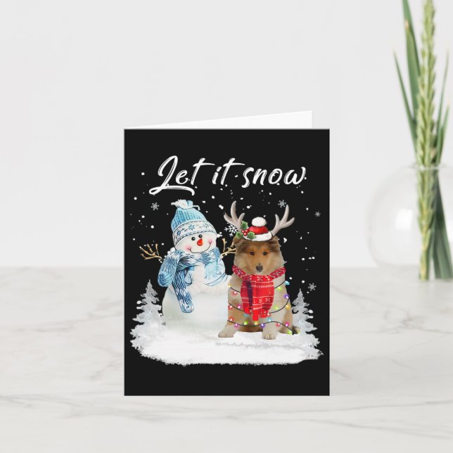 Cartão Papais noeis de Collie Cachorros Cachorro de Natal (Frente)