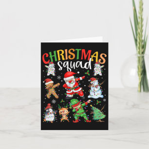 Cartão Papais noeis De Esquadrão De Natal Dabbing Elf Fam